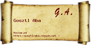 Gosztl Aba névjegykártya